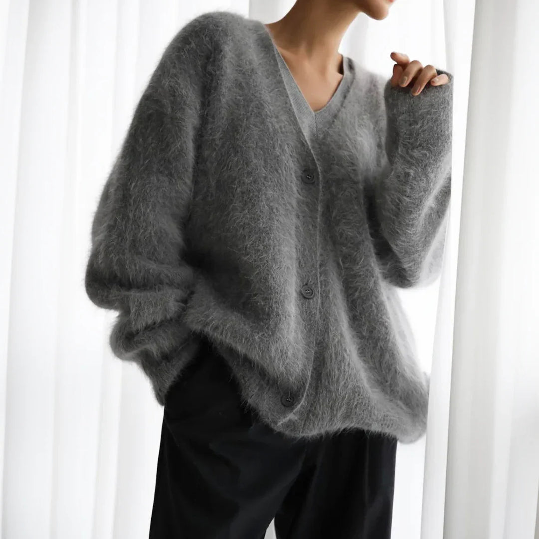 Mabel | Women's V-Neck Oversized Cardigan Sweater with Button Front