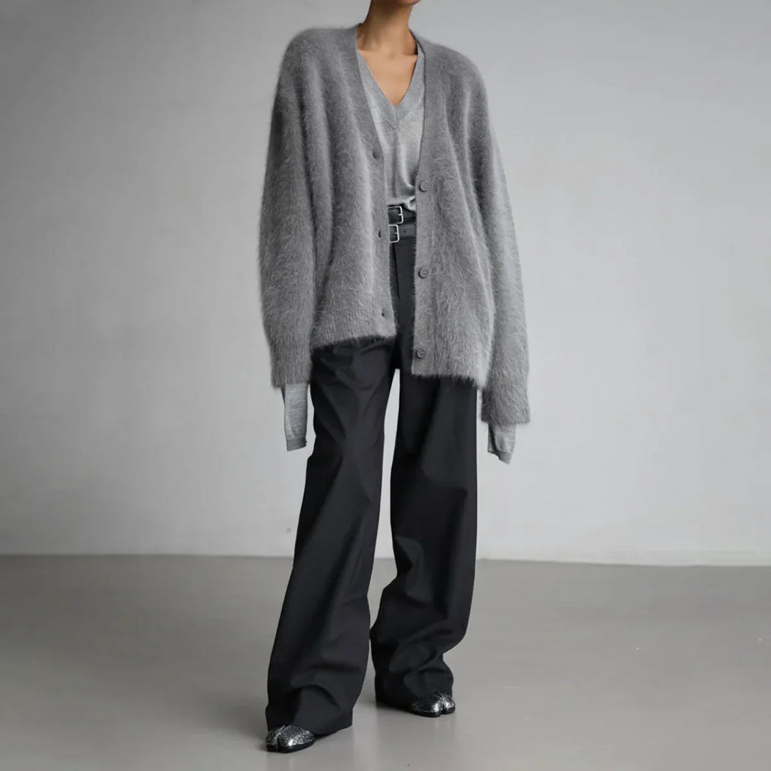 Mabel | Women's V-Neck Oversized Cardigan Sweater with Button Front