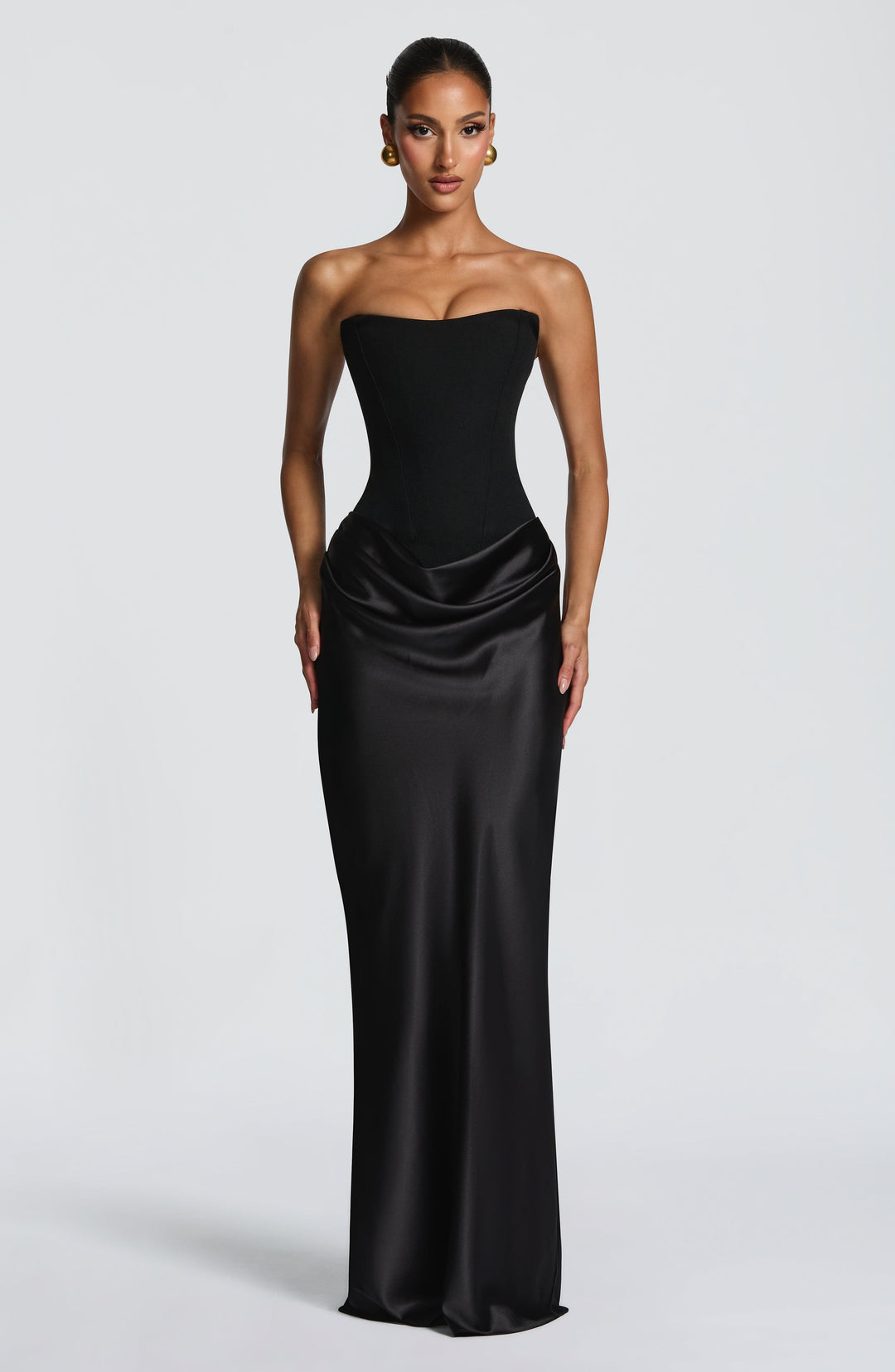 Noelle | Women's Evening Satin Cowl Neck Maxi Dress