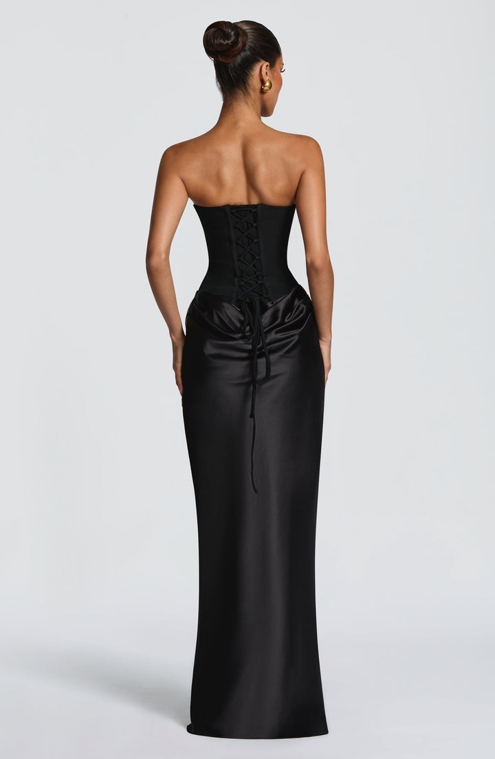 Noelle | Women's Evening Satin Cowl Neck Maxi Dress