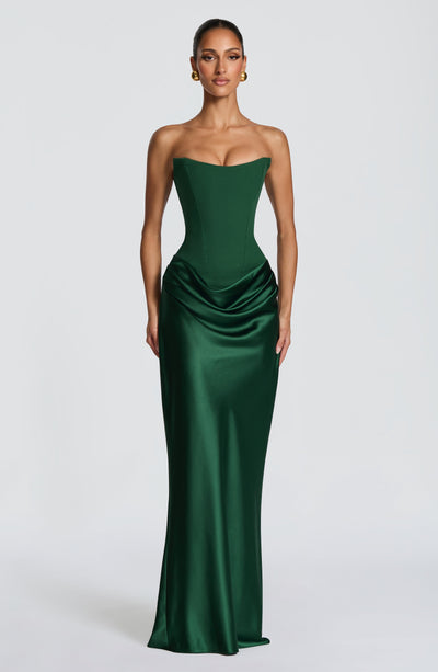 Noelle | Women's Evening Satin Cowl Neck Maxi Dress