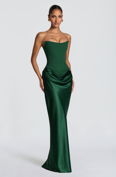 Noelle | Women's Evening Satin Cowl Neck Maxi Dress