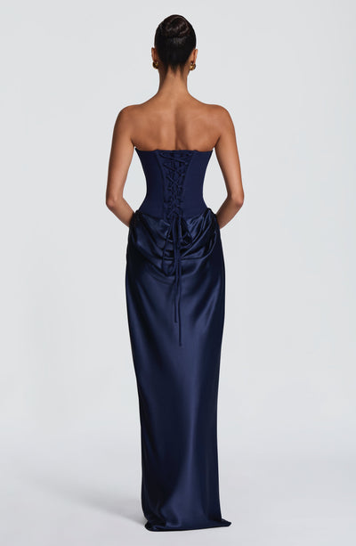 Noelle | Women's Evening Satin Cowl Neck Maxi Dress