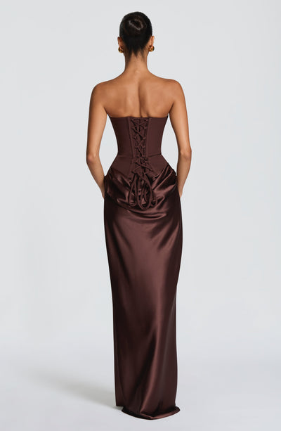 Noelle | Women's Evening Satin Cowl Neck Maxi Dress