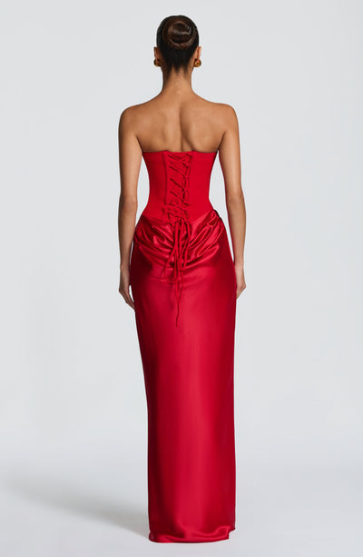 Noelle | Women's Evening Satin Cowl Neck Maxi Dress