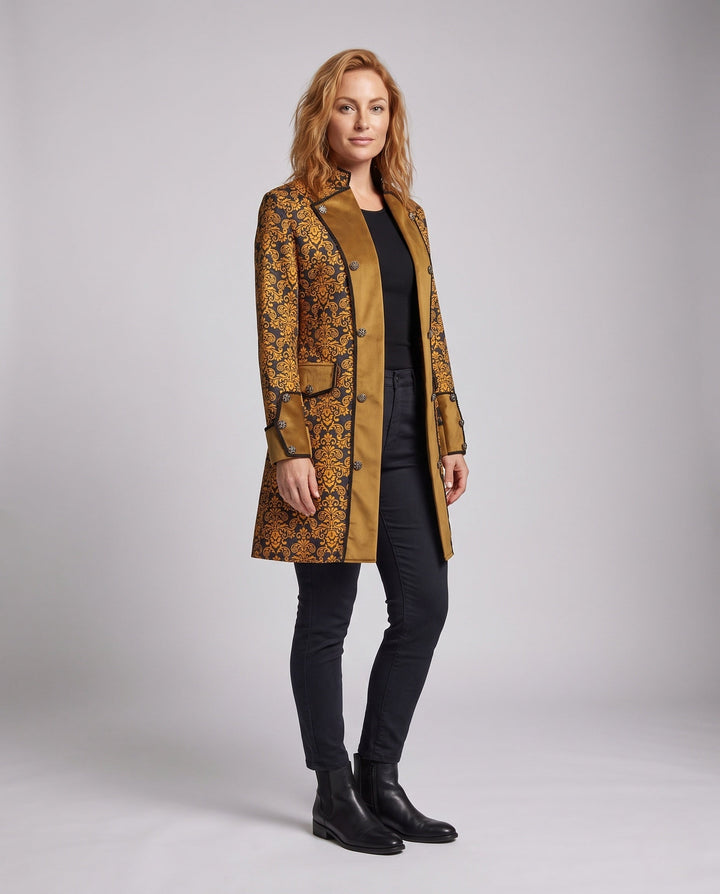Nora-Meredith | Women's Embellished Stand-Collar Coat