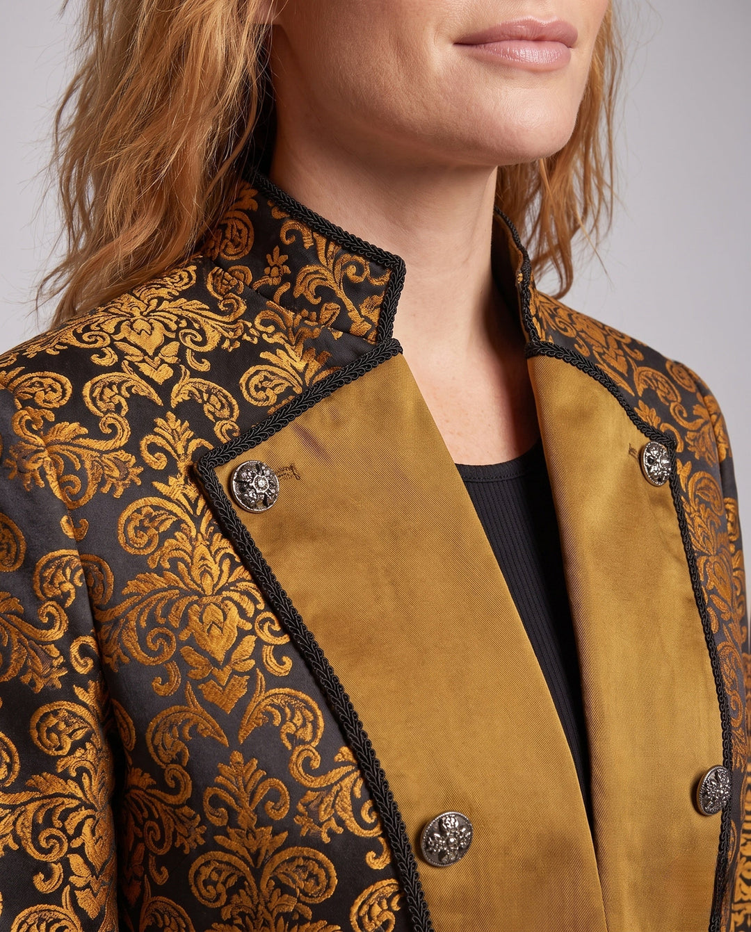 Nora-Meredith | Women's Embellished Stand-Collar Coat