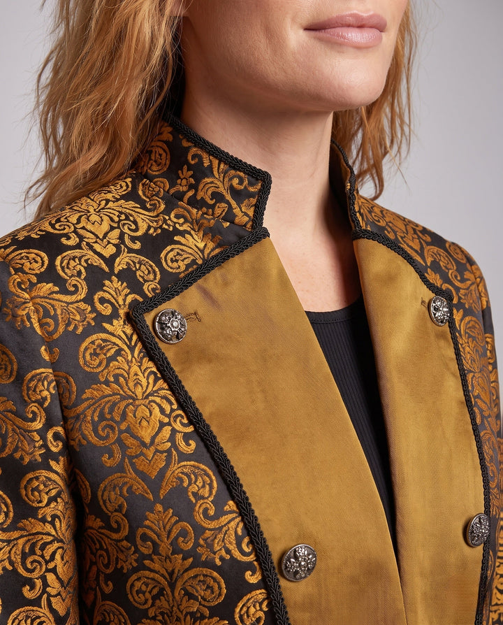 Nora-Meredith | Women's Embellished Stand-Collar Coat