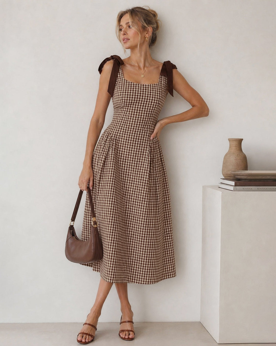 Lottie | Women's Plaid Sheath Midi Dress