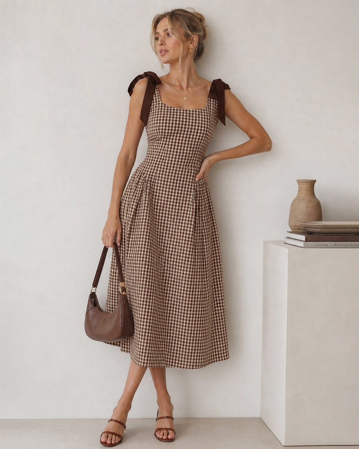 Lottie | Women's Plaid Sheath Midi Dress