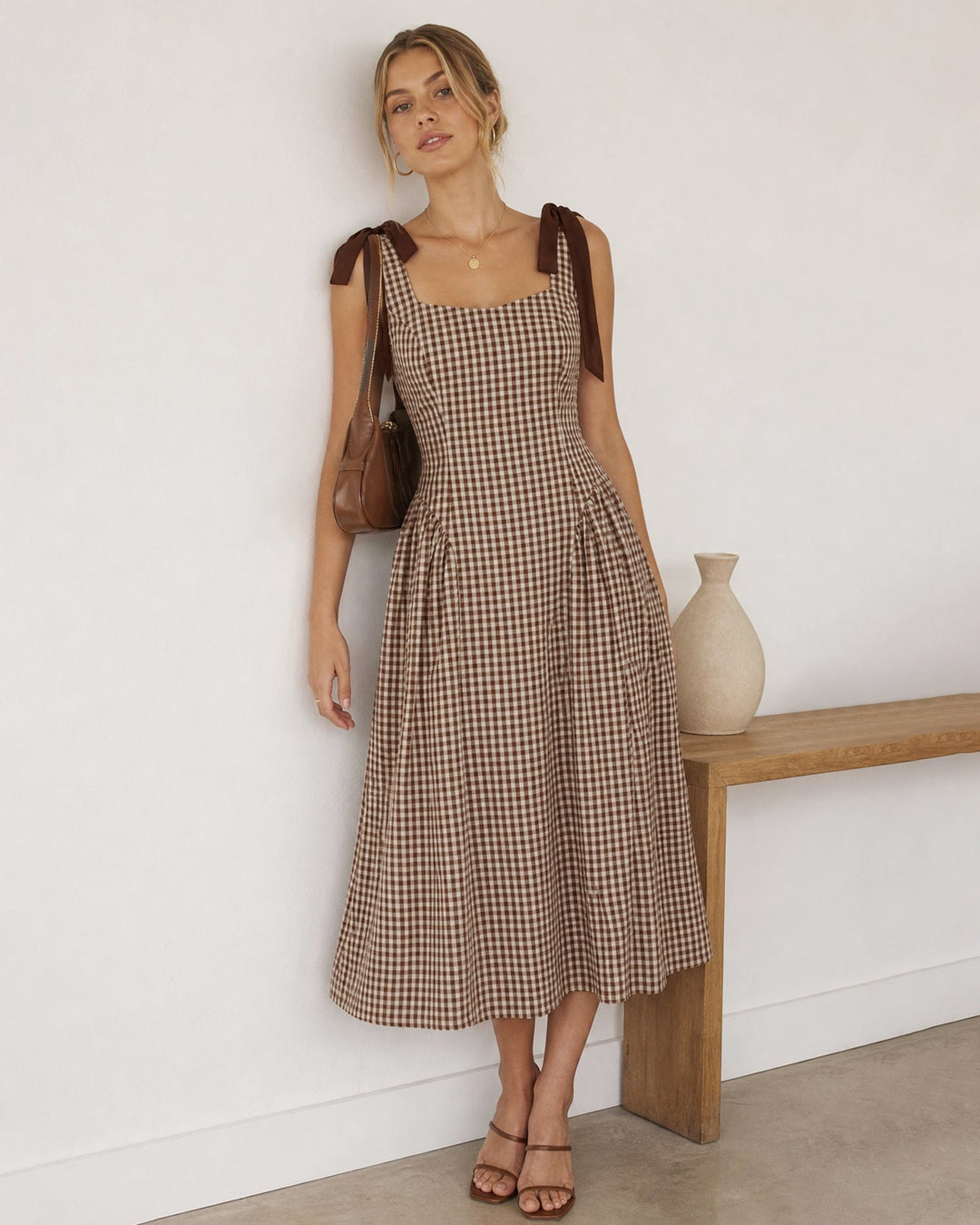 Lottie | Women's Plaid Sheath Midi Dress