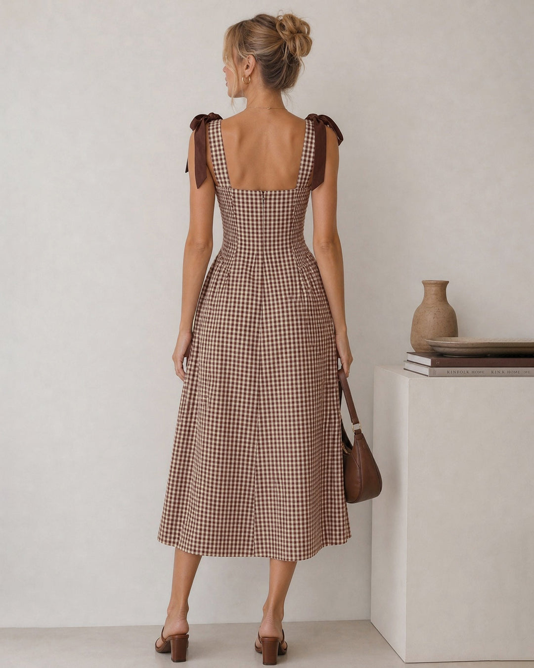 Lottie | Women's Plaid Sheath Midi Dress