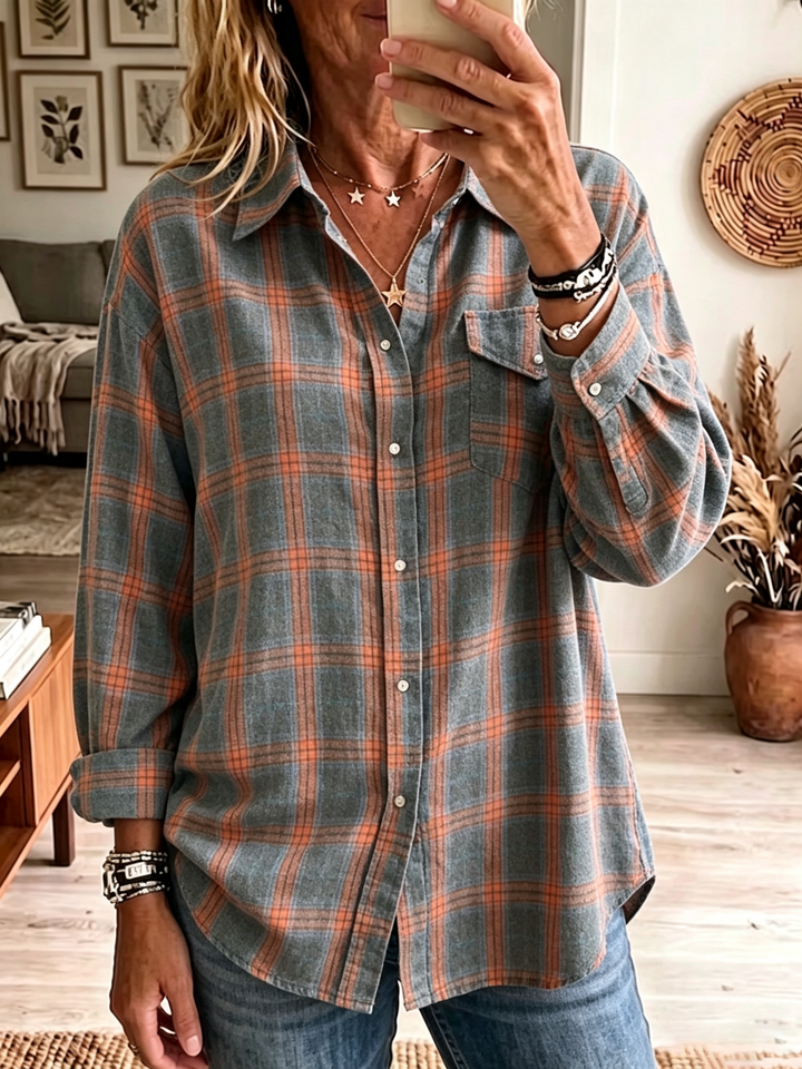 Maren | Women's Oversized Brushed Cotton Flannel Shirt