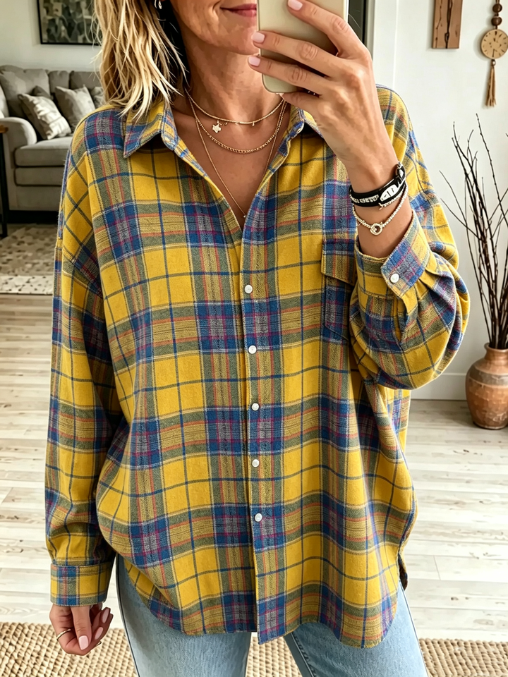 Maren | Women's Oversized Brushed Cotton Flannel Shirt