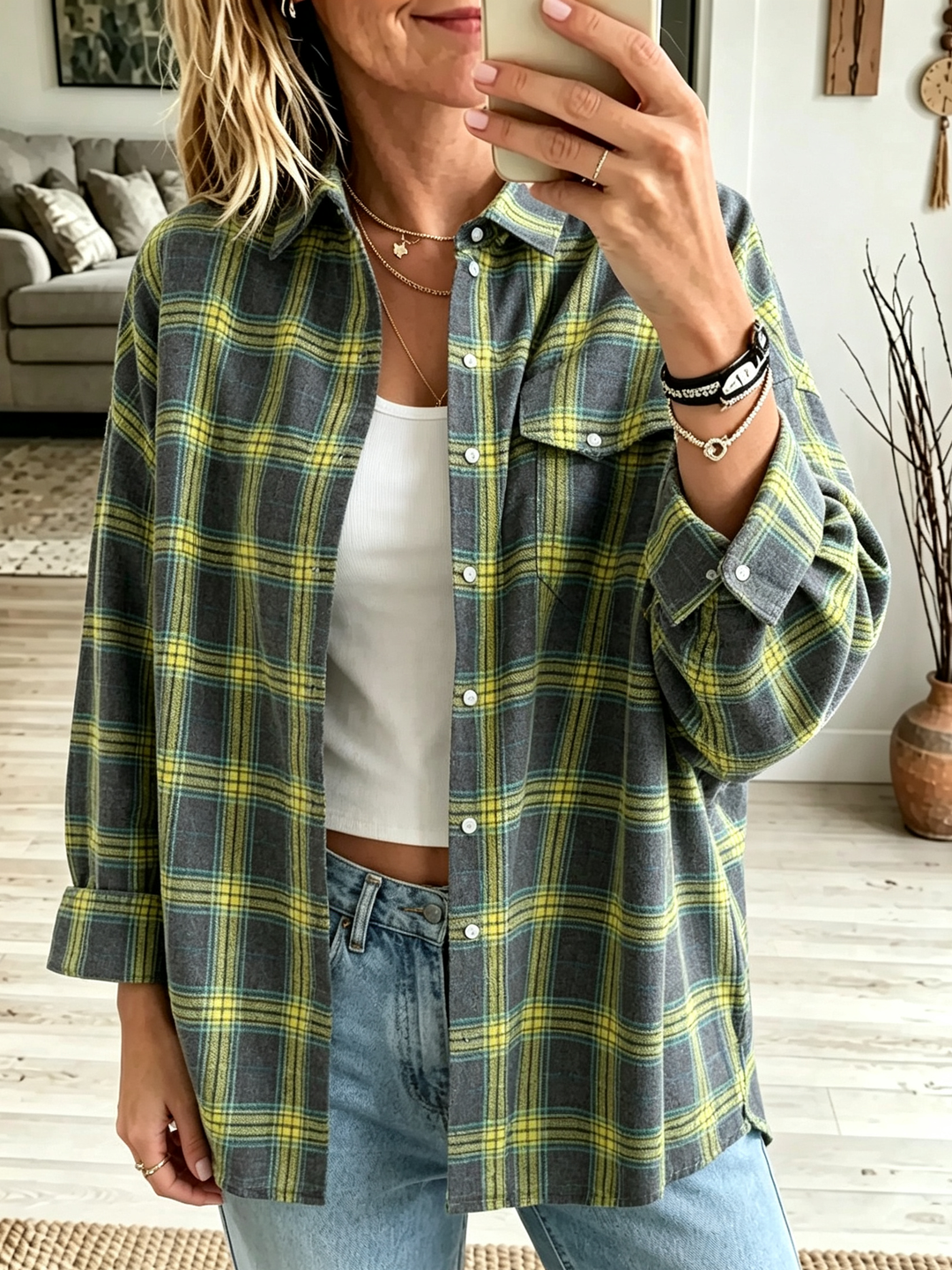 Maren | Women's Oversized Brushed Cotton Flannel Shirt