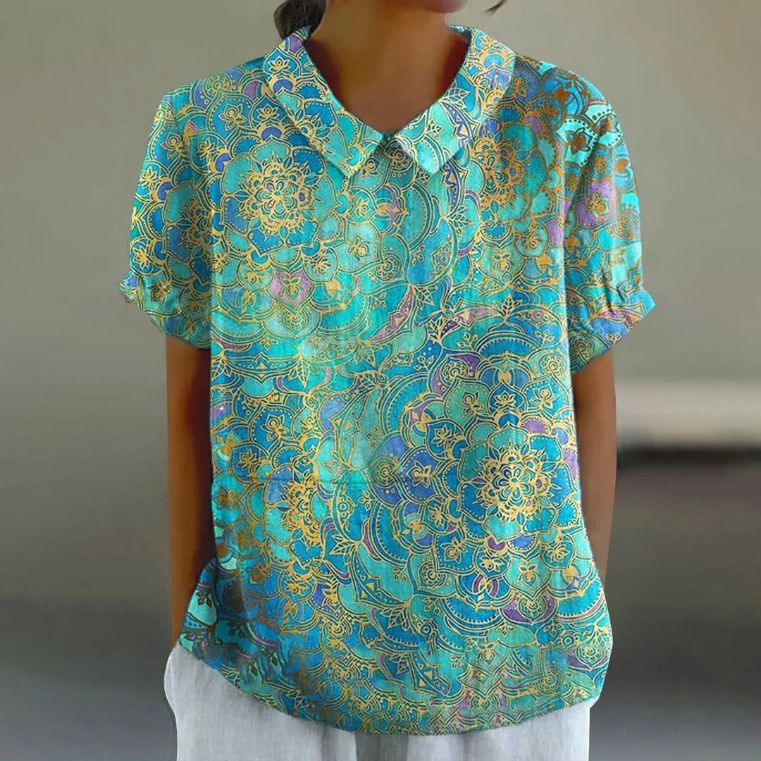 Saira | Women's Turquoise Paisley Print Blouse