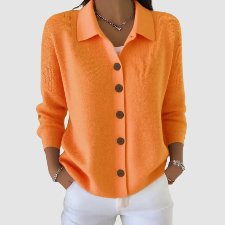 Women's Cardigan Sweater | Collared Button Front Knit