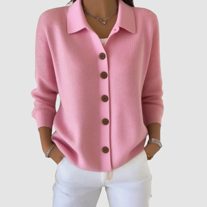 Women's Cardigan Sweater | Collared Button Front Knit