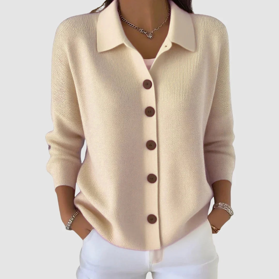 Women's Cardigan Sweater | Collared Button Front Knit