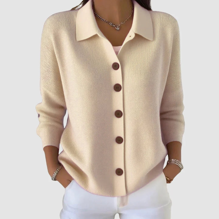 Women's Cardigan Sweater | Collared Button Front Knit