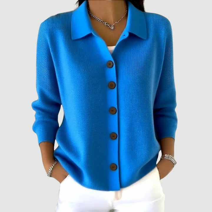 Women's Cardigan Sweater | Collared Button Front Knit