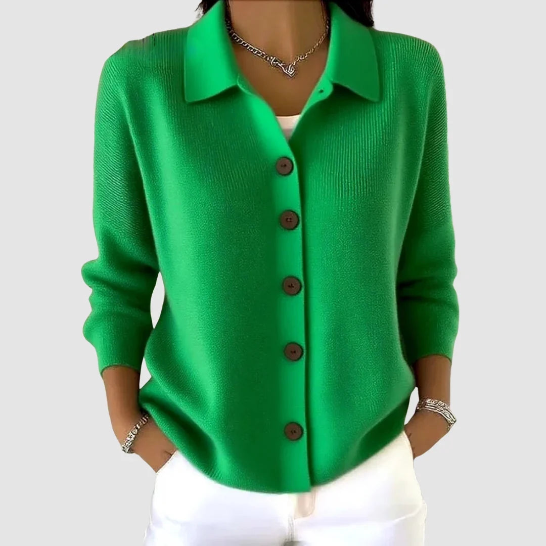 Women's Cardigan Sweater | Collared Button Front Knit