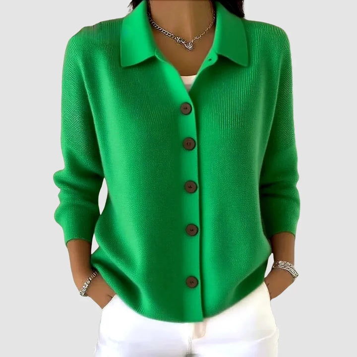 Women's Cardigan Sweater | Collared Button Front Knit