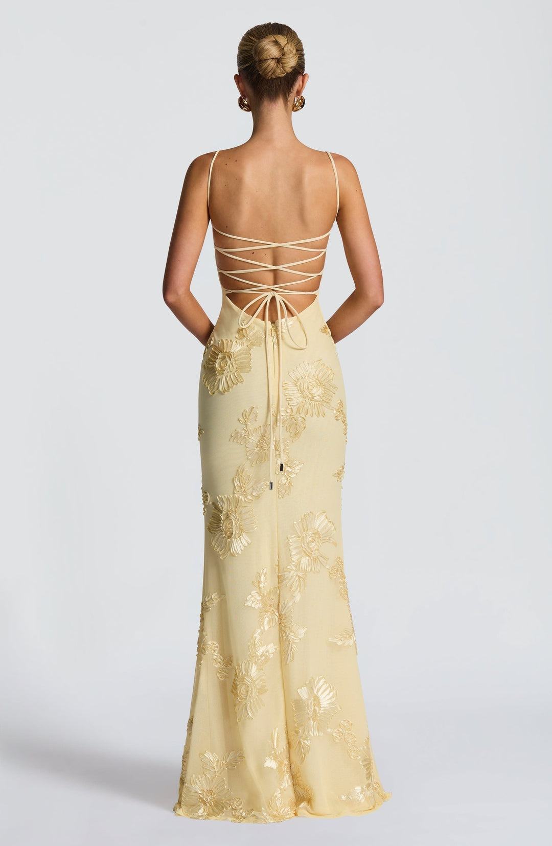 Women’s Floral Corset Spaghetti Strap Maxi Wedding Guest Dress