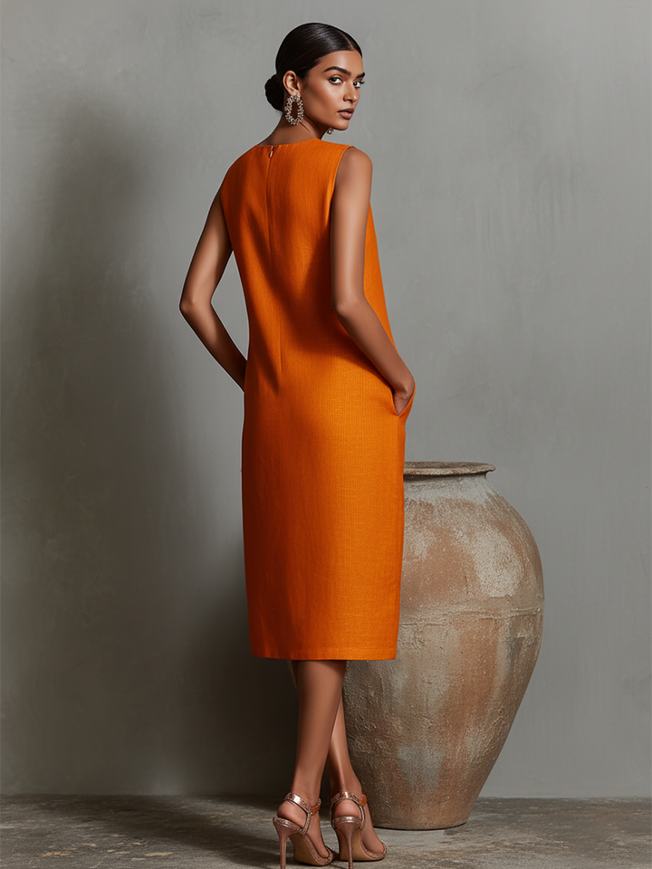 Women's Orange Shift Dress